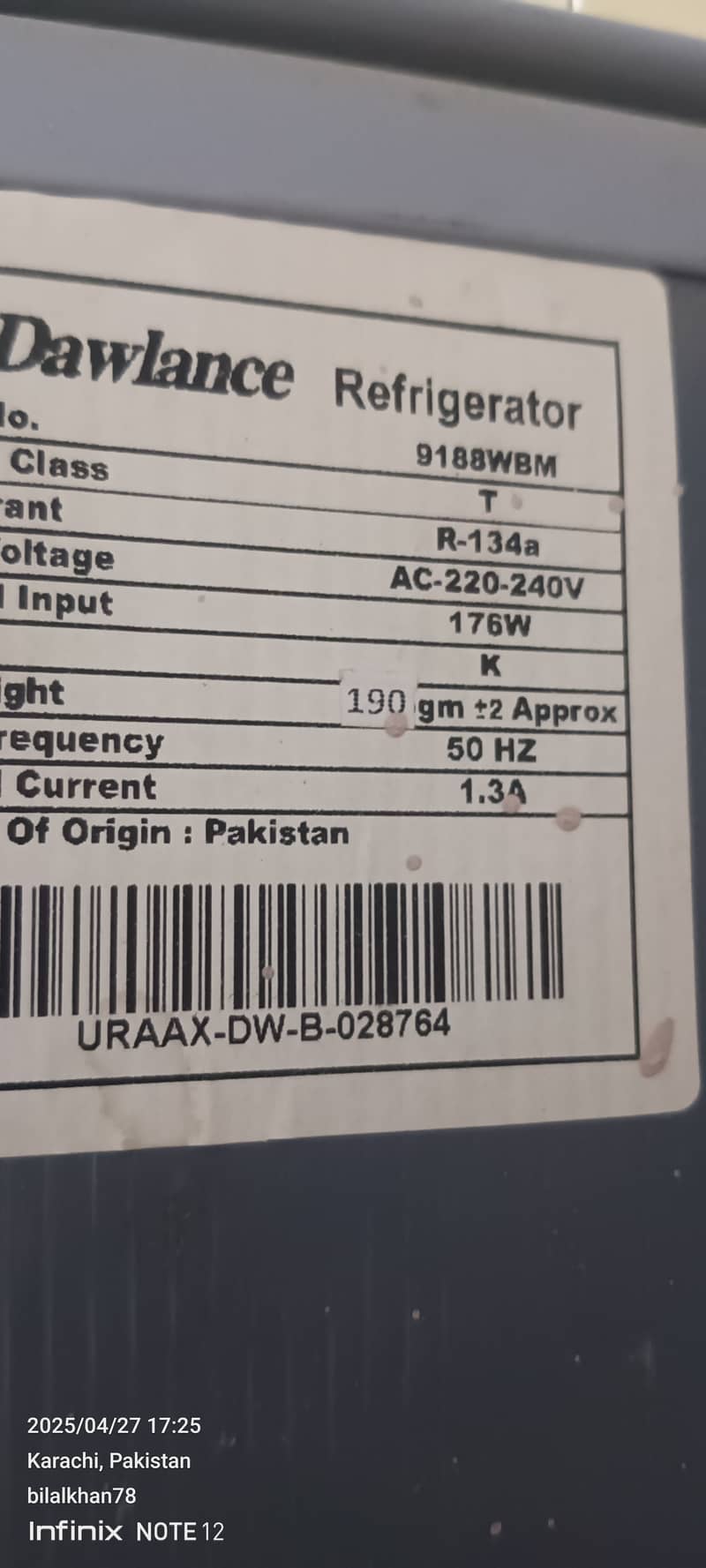 Dawlance Fridge 9188 0