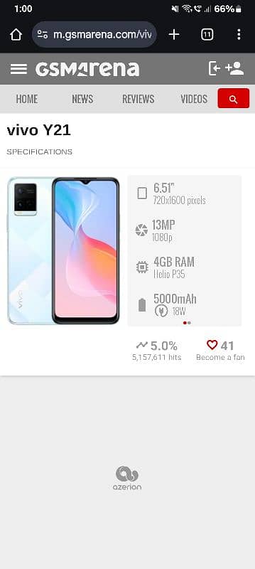 vivo y21 4/64 gb with only box  pta aproved 1