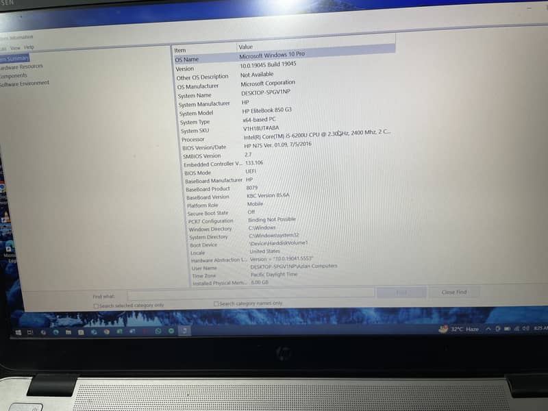 Hp Elitebook 850 G3, 15.6" display, Numpad, Core i5 6th Gen, 5