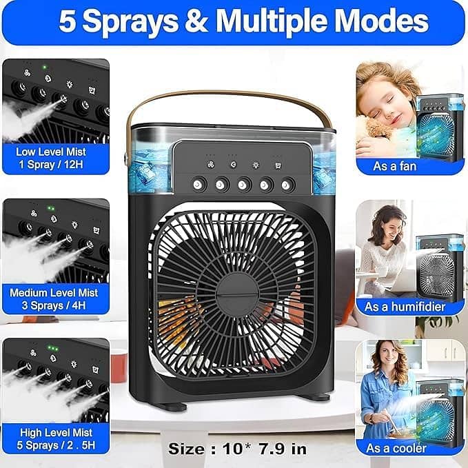 Portable Cooling Fan with Remote Control, 3 Speed Modes, Rotatable 8