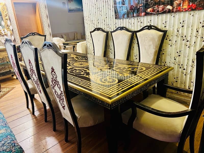 Few months used designer 8,chairs dining set Condition 10/10 5