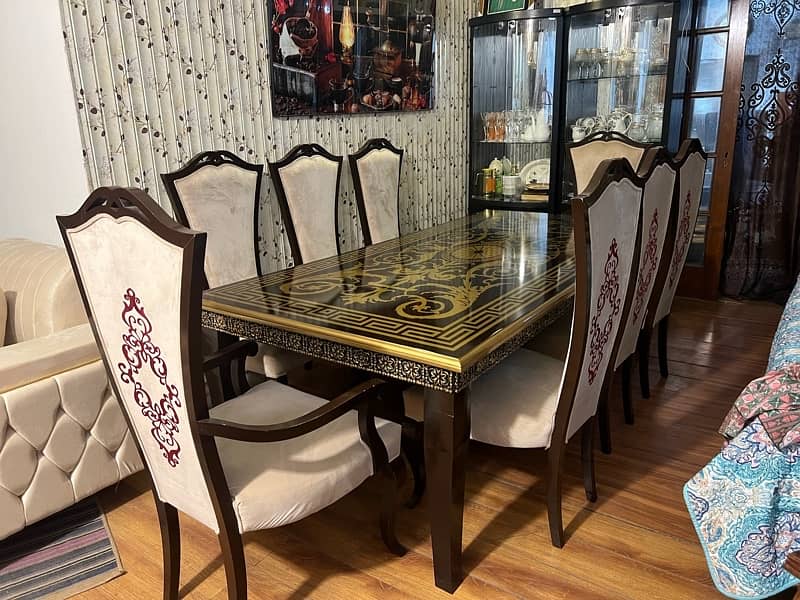 Few months used designer 8,chairs dining set Condition 10/10 6