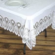 Vinyl Lace Tablecloth - Starburst Faux Crocheted Lace Tablecover 1