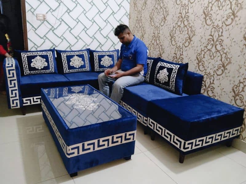 L Shaped 6 Seater Sofa With Cushions 0
