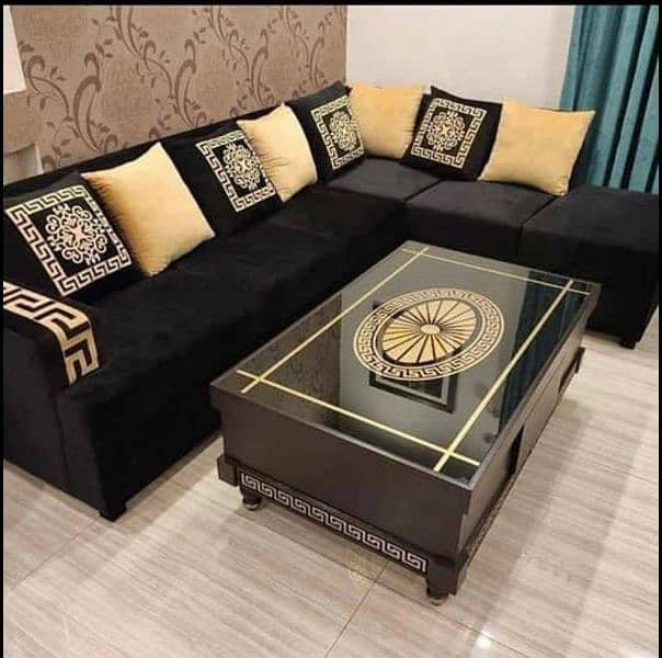 L Shaped 6 Seater Sofa With Cushions 1