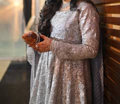Beautiful Grey Silver Valima Dress Maxy-THREADS AND MOTIFS