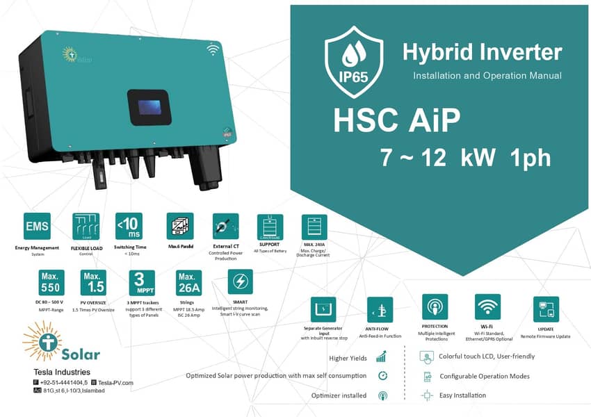 Solar Inverter |Tesla Solar Inverter / Solar IP-21 & IP-65 / Solar/3K 2