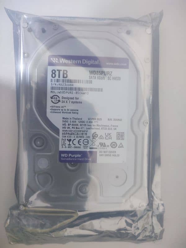 8tb WD purple surveillance grade 0