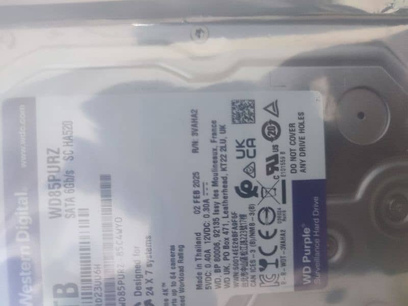 8tb WD purple surveillance grade 1