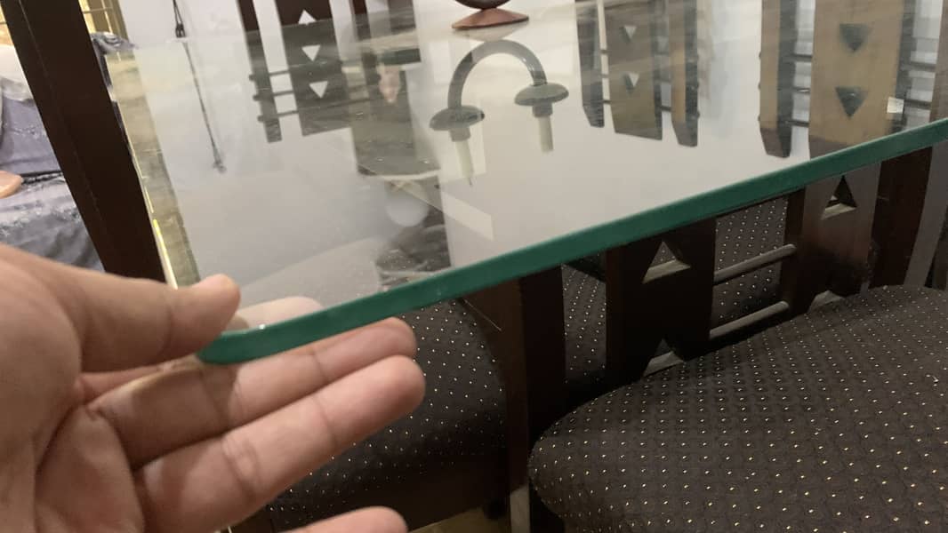 Dining table with 6 chairs glass table 2