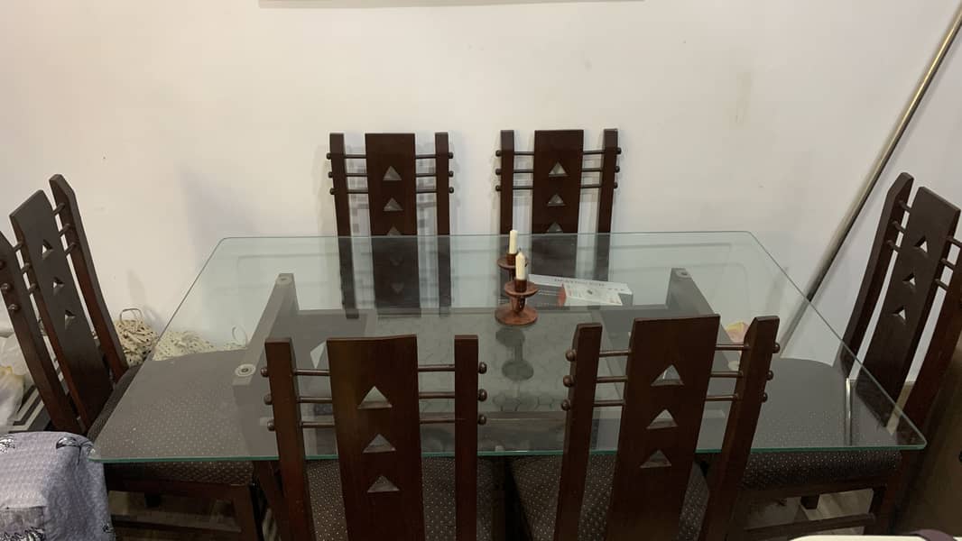 Dining table with 6 chairs glass table 5