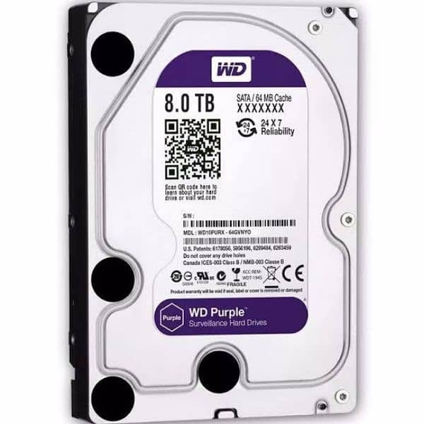 WD Purple 8TB Surveillance Hard Drive - SATA 3.5"  0312-0088714 Wtsapp 0