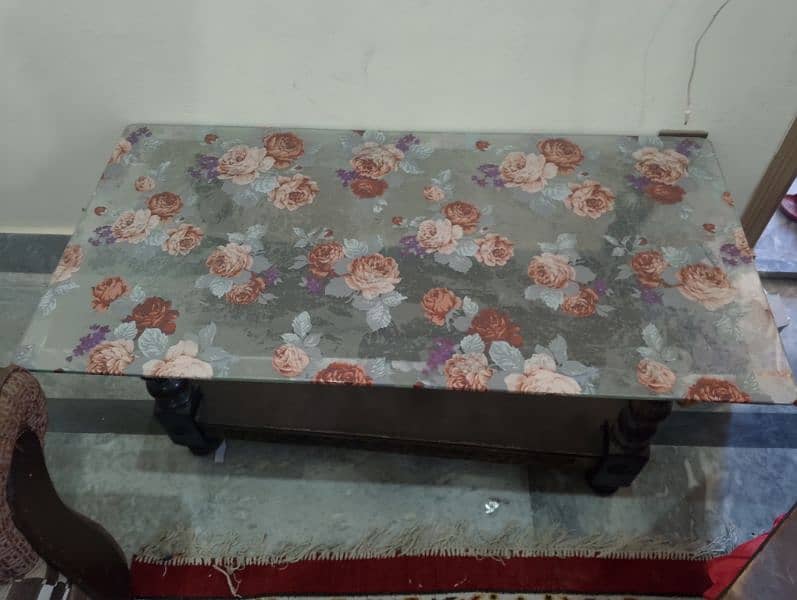 3 piece Wood table with mirror 4 sale 0