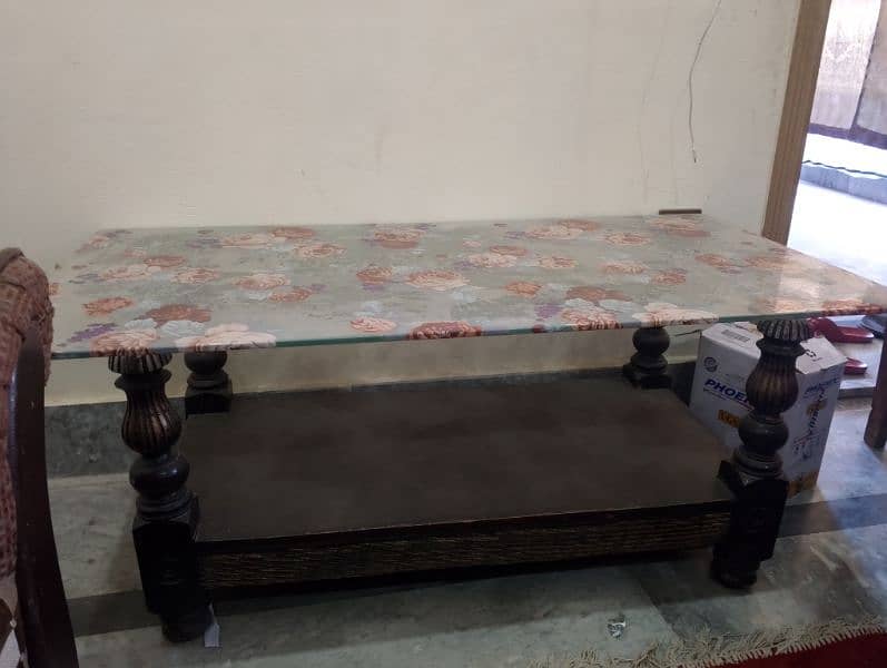 3 piece Wood table with mirror 4 sale 1