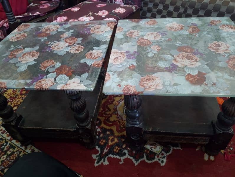 3 piece Wood table with mirror 4 sale 2