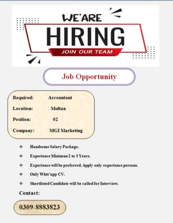 Need Accounts Officers 0