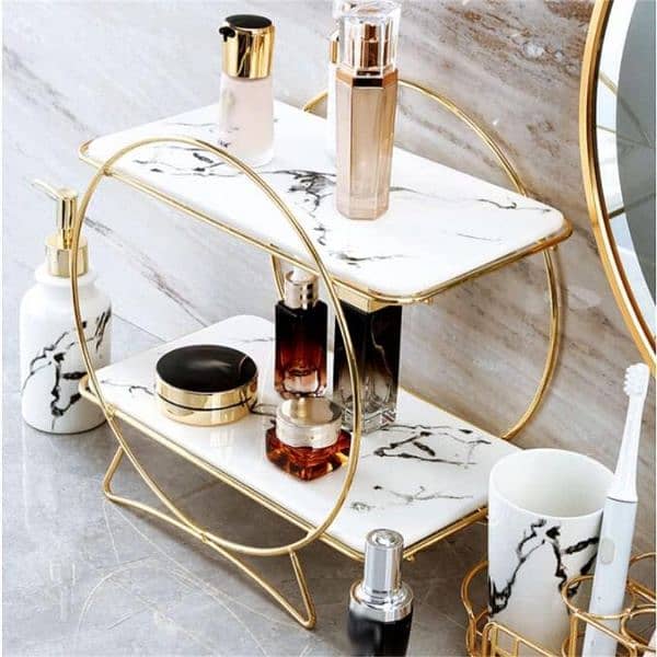 Stylish Golden Metal Makeup Organizer 2