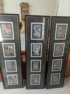 Set of Framed Traditional Miniature Art Prints – (price negotiable)