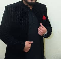 velvet Sherwani open Gaon