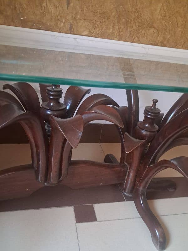 glass center table(pure wood diyaar) 3