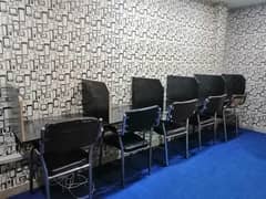 Furnished Office for rent 350 square feet with 8 workstations washroom available in model town link road