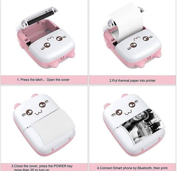 Mini Bluetooth Printer with 5 Rolls 3