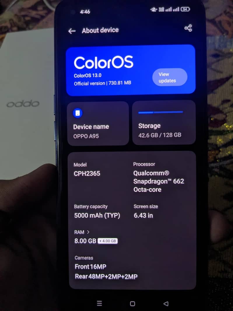 Oppo A95 with box 10/10 9