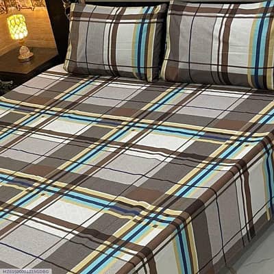 3 pcs Cotton Printed doubt bedsheet