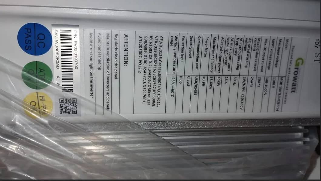 Growatt 10ktl3x2pro IP 66 Growatt X2PRO has large DC current input 20 4