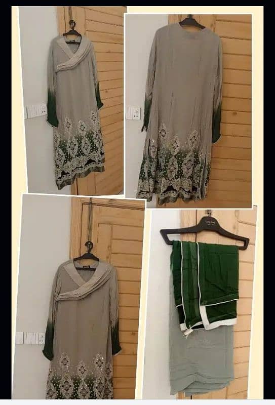 shaded green shirt with dupata– Party wear 0