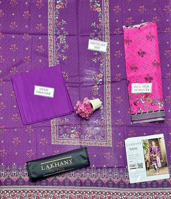 3 paces woman's Unstitched printed suit 2