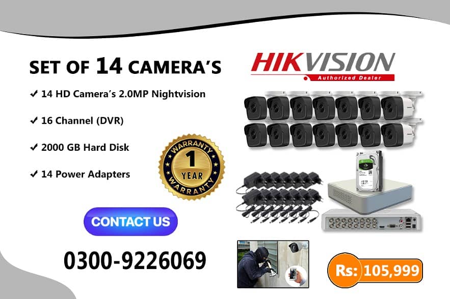 14 CCTV Cameras Set In DHA (HIK Vision) 0