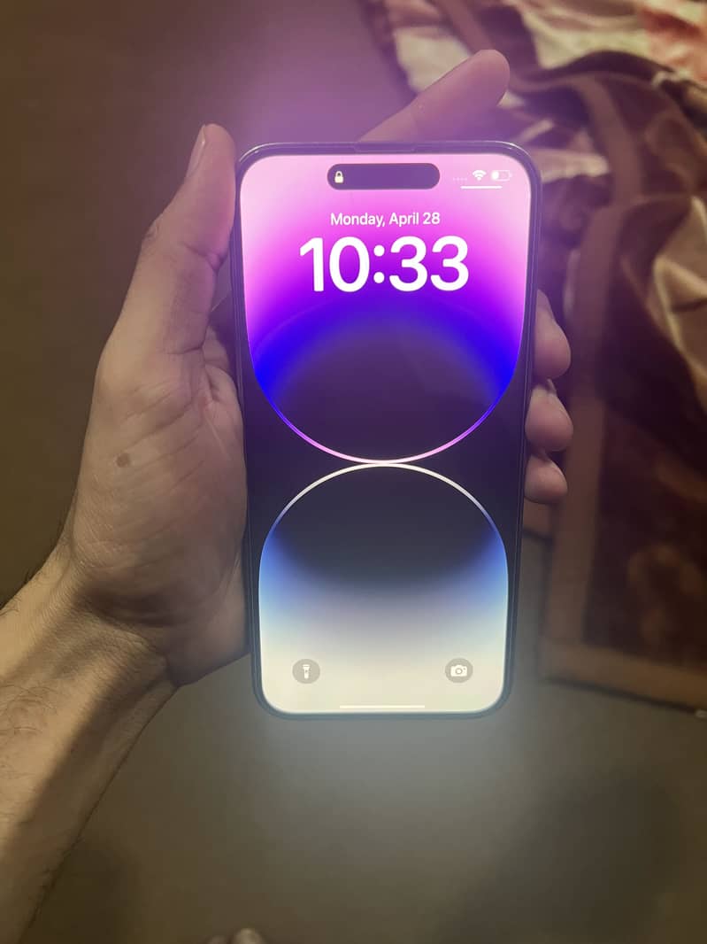 Iphone 14 pro max(with box) 128 GB 85 health NON PTA(sims used) 2