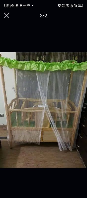 Baby cot with mattress and swing 0