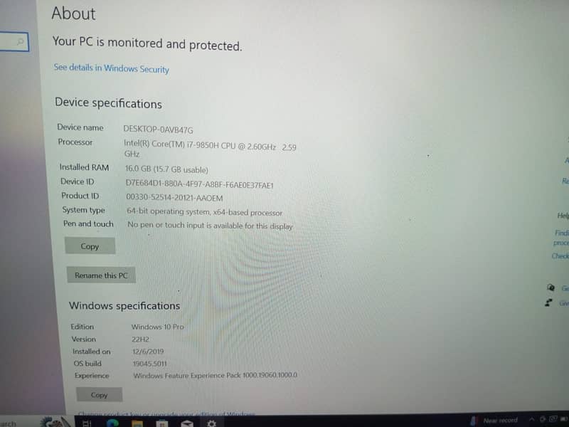 Lenovo P1 Gen2 Core i7 9th Generation 4GB Nvidia Quadro Graphic Card 7