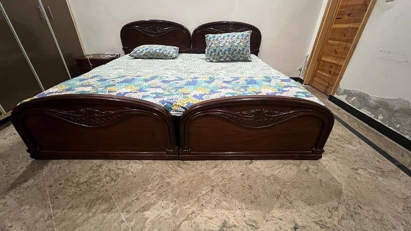 Single Bed Set (x2) with Side Tables (x2) 2