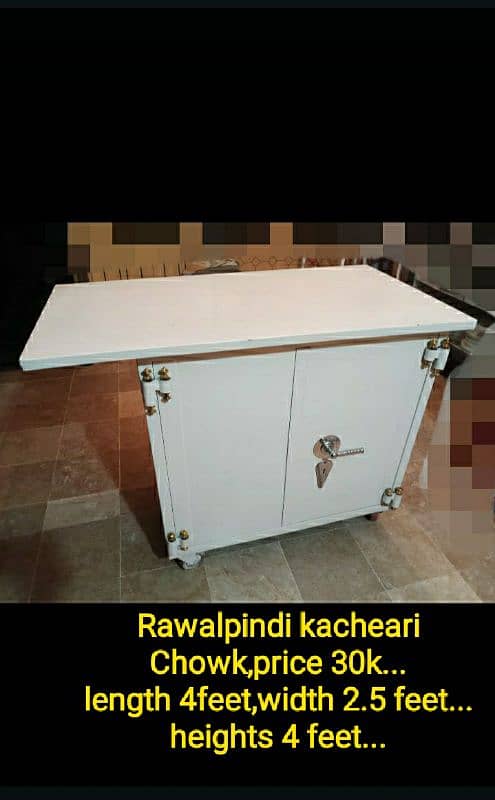Iron material,4 wheeler,,use as table or iron stand 3
