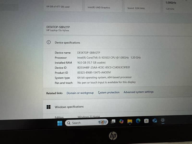 Hp Core i5 10th Gen 12GB Ram 512 GB Rom 9