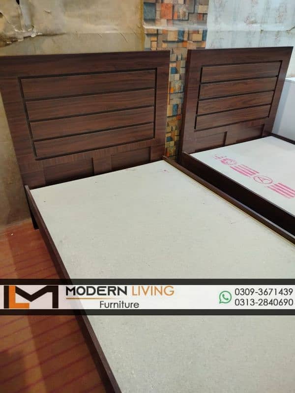 Stylish 2 single beds best quality in your choice colours 10
