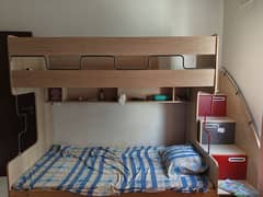 Bunk bed with shelves & drawers