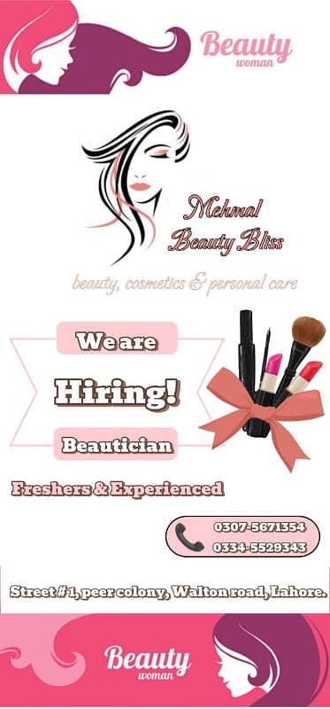 I am looking for a beautician 0