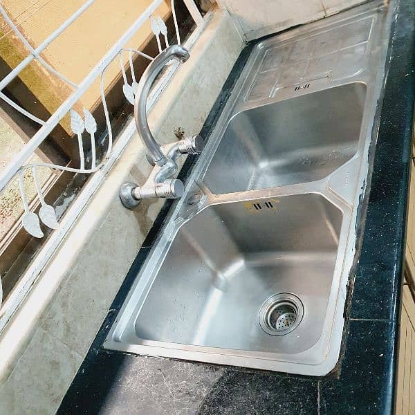 Double Aluminium sink for sale 1