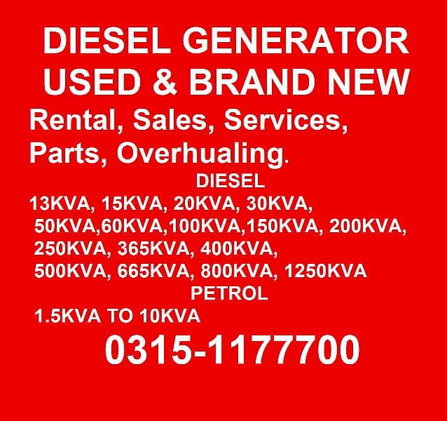 20kva to 1250kva Perkins Diesel Generator 0