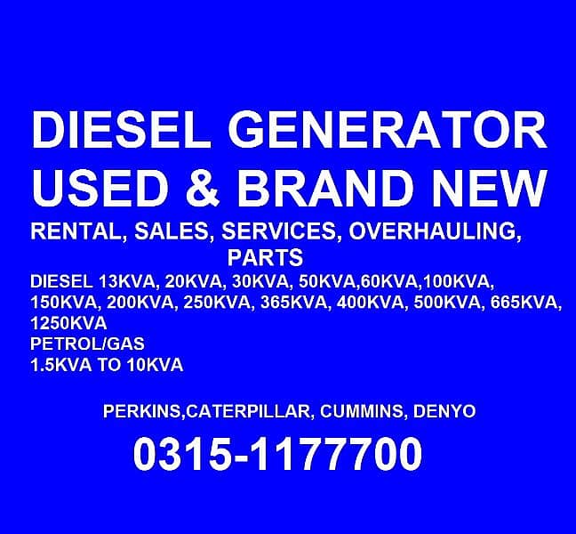 Diesel Generator 15kva to 1250kva 0