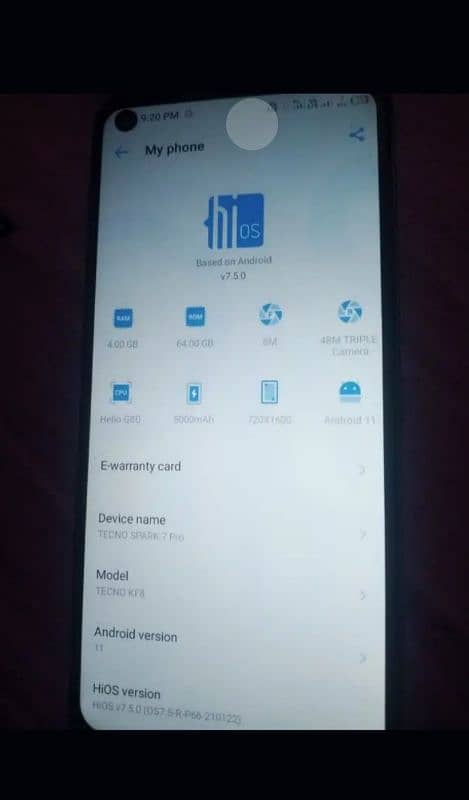 Tecno spark 7 pro 4/64 condition 10/9 only mobile no open no repair ok 0