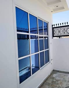 aluminium window glass stairs terrace openable door aluminum partition
