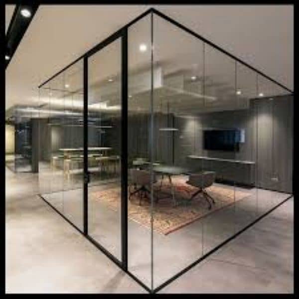 12mm glass partition shower cabin terrace gril stair 8mm glass work 4