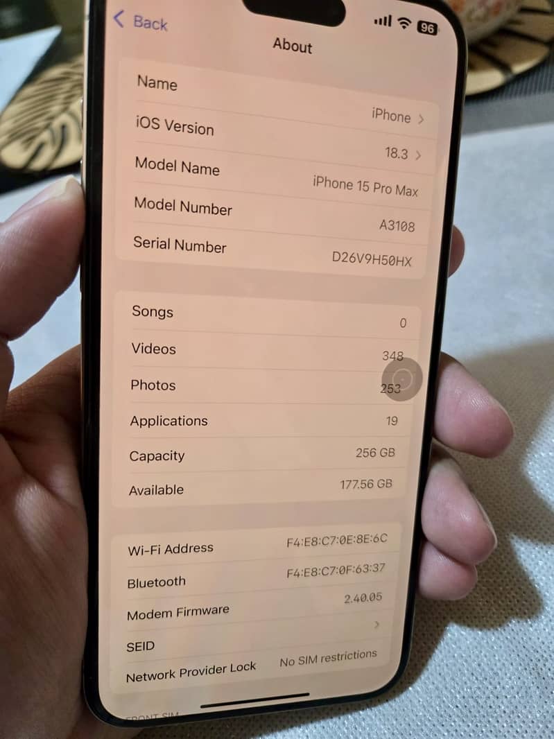 Apple iPhone 15 Pro Max 256 GB PTA APPROVED DUAL SIM 5
