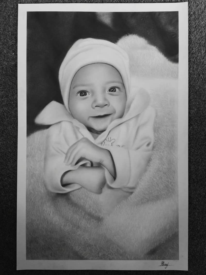 I Will draw beautiful realistic pencil sketch for you 3