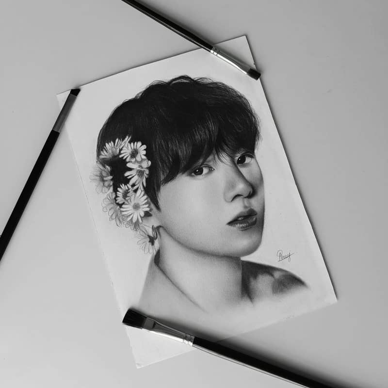 I Will draw beautiful realistic pencil sketch for you 7